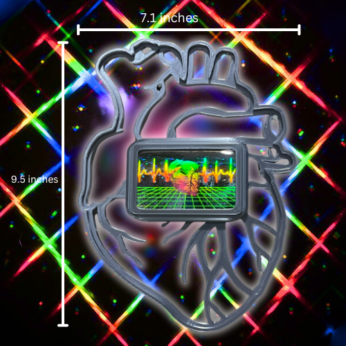 "Holo-Heart" 3D Printed Artwork With 3D Hologram